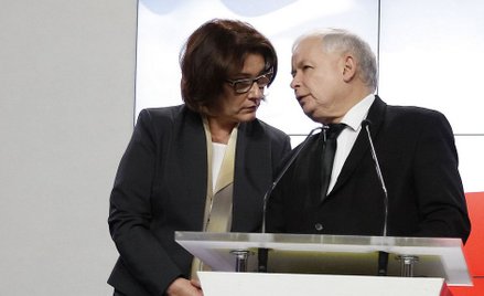 Beata Mazurek i prezes PiS Jarosław Kaczyński