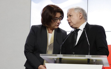 Beata Mazurek i prezes PiS Jarosław Kaczyński