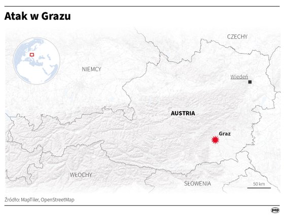 Miejsce zamachu w Austrii