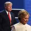Donald Trump i Hillary Clinton podczas debaty prezydenckiej