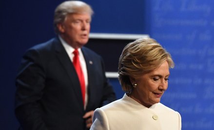Donald Trump i Hillary Clinton podczas debaty prezydenckiej