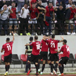 Piłkarze Albanii cieszą się ze zdobycia gola