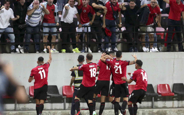 Piłkarze Albanii cieszą się ze zdobycia gola