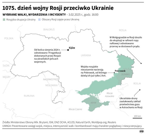 Tak wyglądała sytuacja na froncie 3 lutego