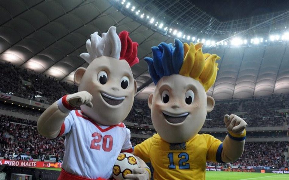 Maskotki Euro 2012 na Stadionie Narodowym