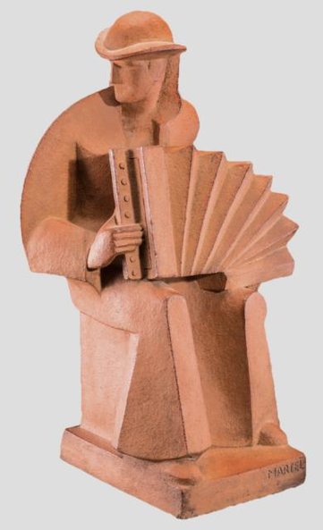 Jan & Joel Martel „Akordeonista”, terakota, ok. 1927 roku.