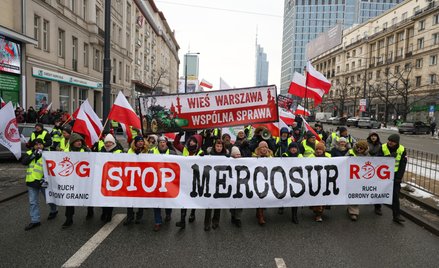 Ogólnopolski protest rolników w Warszawie. Rolnicy protestują przeciwko umowie UE–Mercosur oraz prze