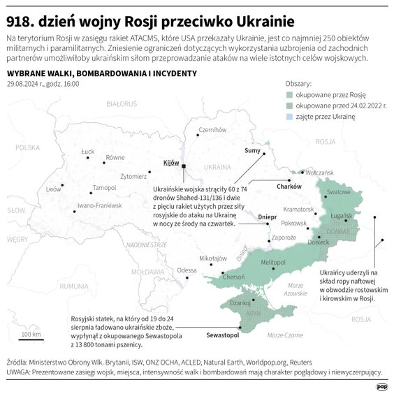 Tak wyglądała sytuacja na Ukrainie w 918 dniu wojny