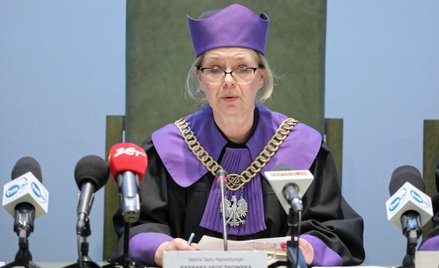 Sędzia Barbara Skoczkowska na sali rozpraw Sądu Najwyższego w Warszawie