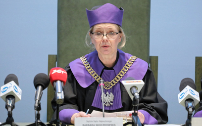 Sędzia Barbara Skoczkowska na sali rozpraw Sądu Najwyższego w Warszawie