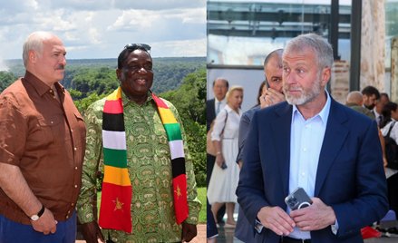 Aleksandr Łukaszenko w czasie wizyty w Zimbabwe i Roman Abramowicz w Stambule