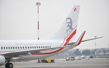 Uroczyste przejęcie, 15 bm. pierwszego z trzech samolotów Boeing 737-800 w 1. Bazie Lotnictwa Transp