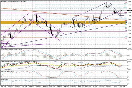 Wykres dzienny USDCAD