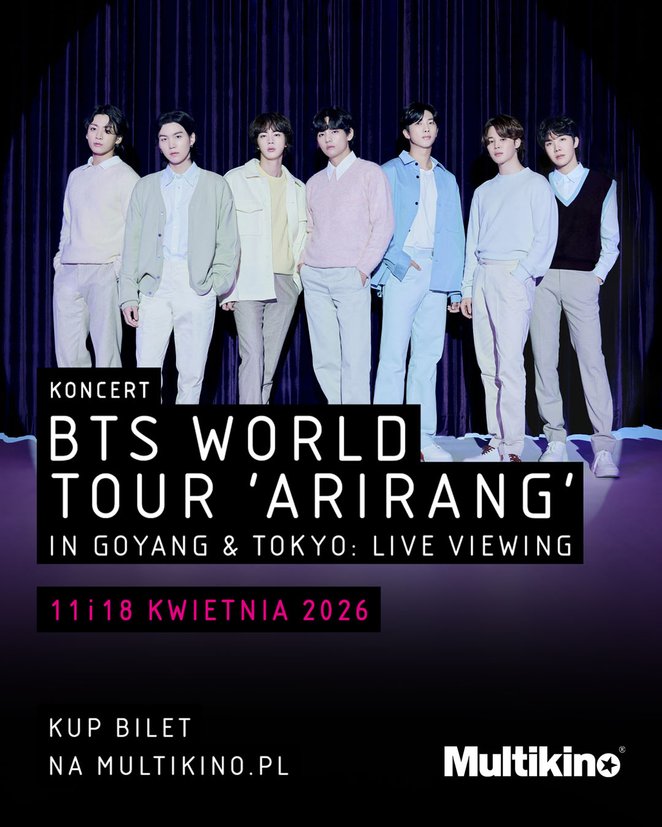 Transmisje z trasy BTS ARIRANG w sieci Multikino zaplanowano na dwie soboty kwietnia.