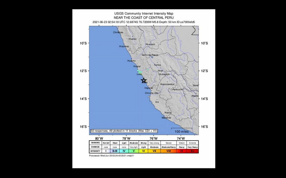 W Peru zatrzęsła się ziemia. Wstrząsy odczuwalne w stolicy