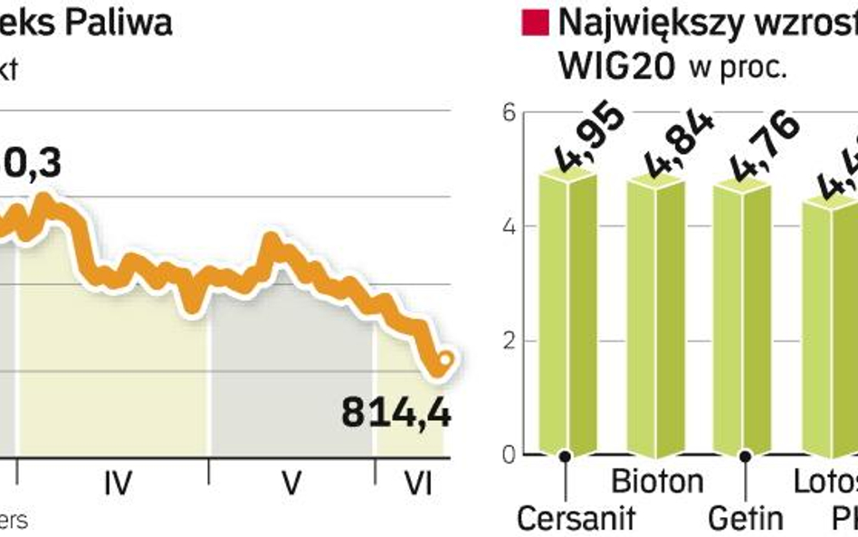 Zachowanie spółek paliwowych. Akcji firm z branży paliwowej pociągnęły do góry główne indeksy. Papie