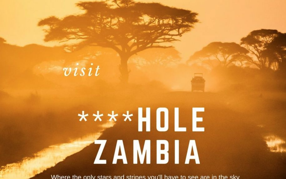 Reklama "odwiedź za*upie w Zambii"