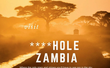 Reklama "odwiedź za*upie w Zambii"