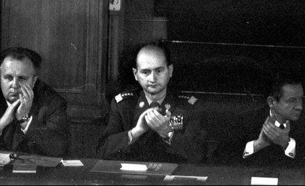 I Krajowa Konferencja Polskiej Zjednoczonej Partii Robotniczej: widoczni od lewej: Stefan Olszowski,