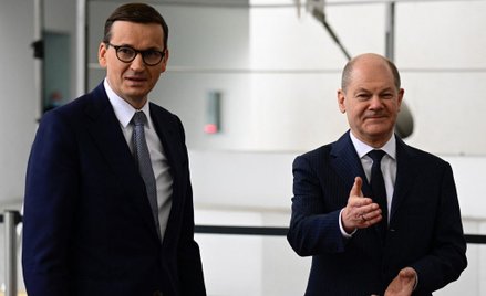 Premier Mateusz Morawiecki i kanclerz Niemiec Olaf Scholz