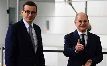 Premier Mateusz Morawiecki i kanclerz Niemiec Olaf Scholz