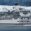 Wycieczkowiec przepływający w pobliżu lodowca w Parku Narodowym Glacier Bay na Alasce.