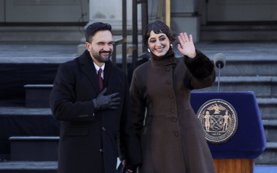 Zohran Mamdani z żoną, artystką Ramą Duwaji