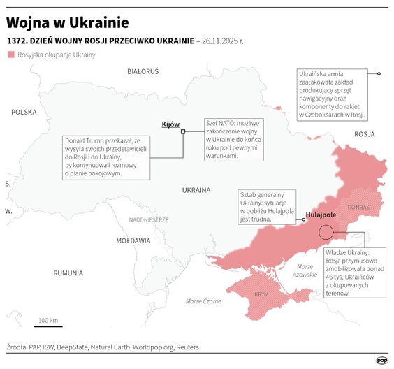 Tak wyglądała sytuacja na froncie w 1372 dniu wojny