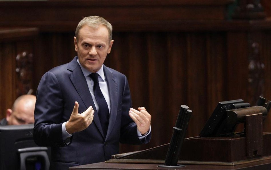 Premier Tusk w Sejmie podczas debaty o Amber Gold