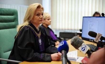 Sędzia Ewelina Pałgan-Witek na sali Sądu Okręgowego w Sosnowcu