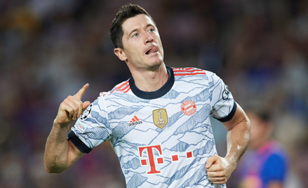 Robert Lewandowski w meczu z Barceloną zdobył dwie bramki