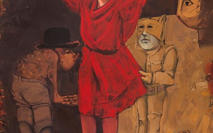 Zaklęty krąg 7”, 1997, olej, akryl, tusz na płótnie. Fot. Marcin Łabuz