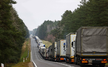 Kolejka ciężarówek na granicy w Bobrownikach