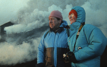 Katia i Maurice Krafftowie podczas wyprawy na jeden z wulkanów