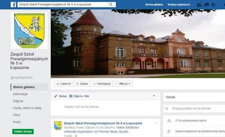 Szkoła z siedzibą w zwróconym pałacu chwali się na FB, że jej uczennica dostała stypendium premiera.