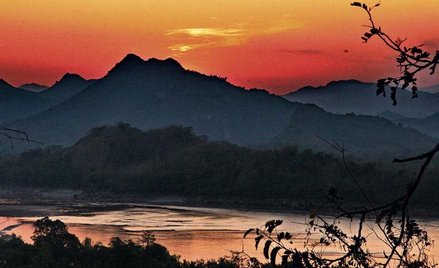 Zachód słońca w Luang Prabang