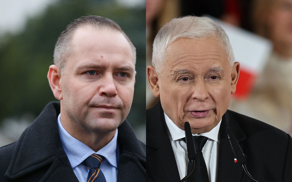 Kandydat na prezydenta Karol Nawrocki i prezes PiS Jarosław Kaczyński