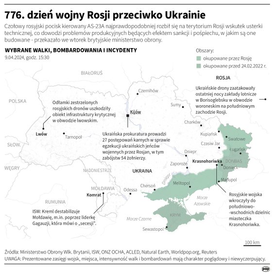 Tak wyglądała sytuacja na froncie na Ukrainie w 776 dniu wojny
