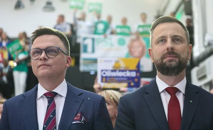 Liderzy Trzeciej Drogi: prezes Polski 2050, marszałek Sejmu Szymon Hołownia i prezes Polskiego Stron