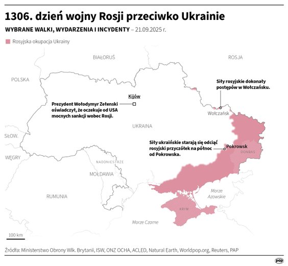 Tak wyglądała sytuacja na froncie w 1306 dniu wojny