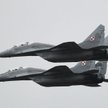 Przelot samolotów MiG-29 Sił Powietrznych RP podczas dnia otwartego dla mediów w 22. Bazie Lotnictwa