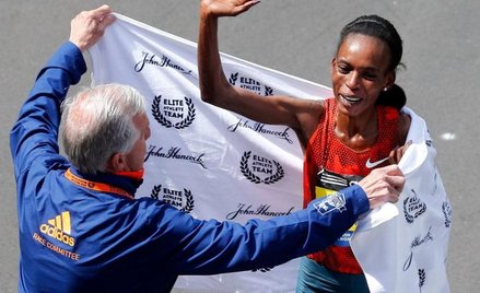 Rita Jeptoo, trzykrotna triumfatorka maratonu w Bostonie, kenijska gwiazda ukarana za doping. Fot. J