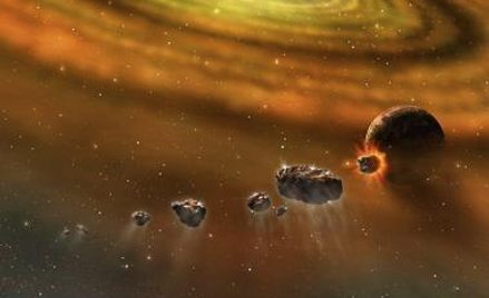 Tak artysta wyobraża sobie gwiazdę Beta Pictoris z powstającym właśnie układem planetarnym