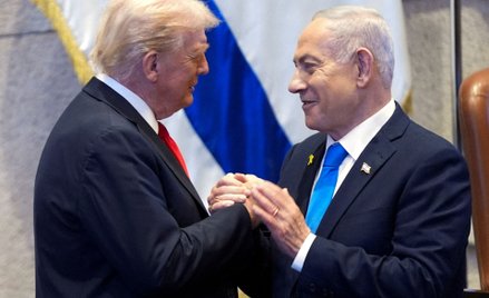 Donald Trump i Beniamin Netanjahu w Knesecie, październik 2025