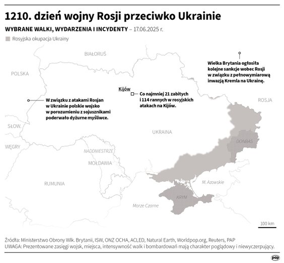 Tak wyglądała sytuacja na froncie w 1210 dniu wojny