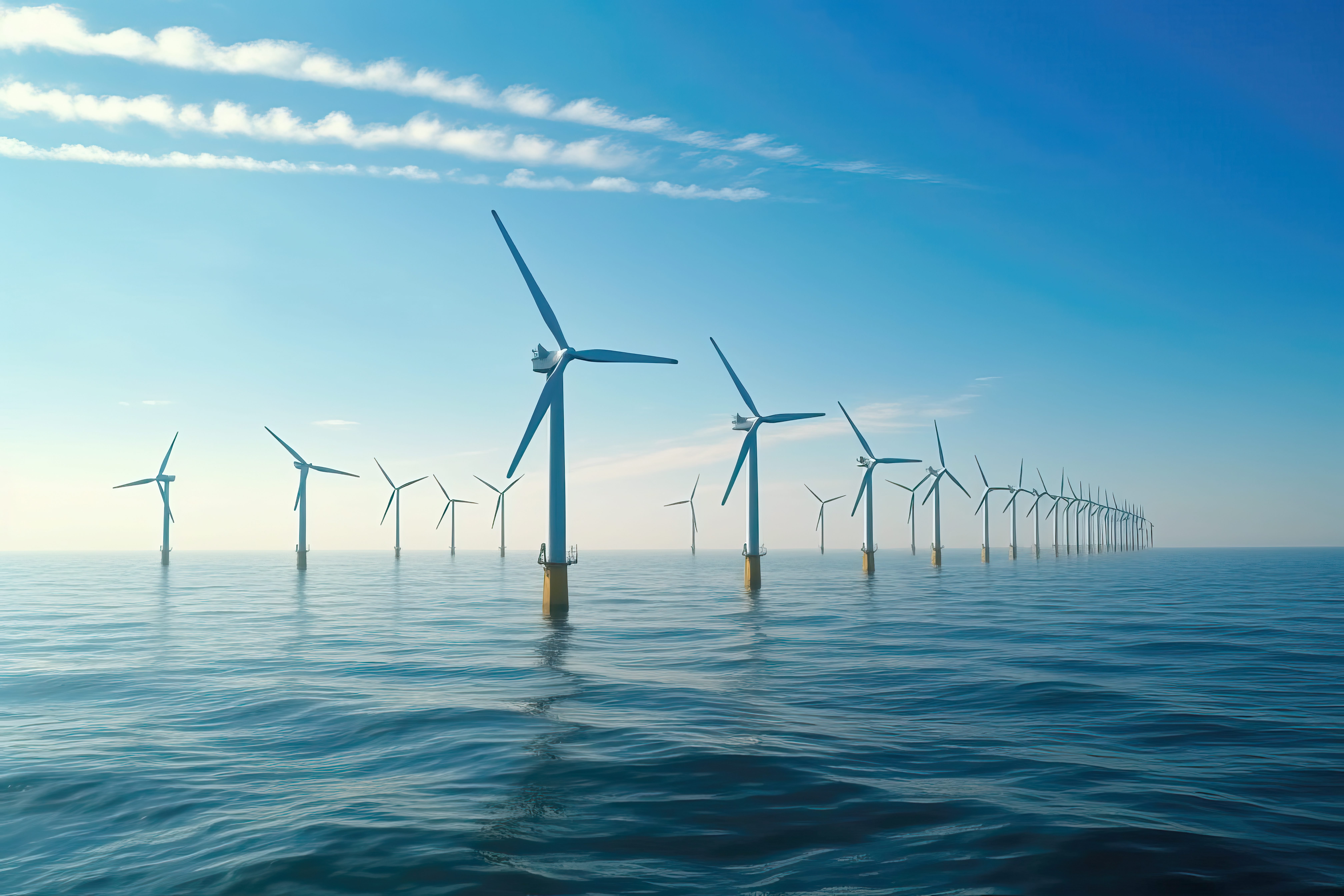 Offshore wind turbines will aid  decarbonize the economy
