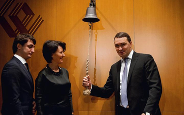 Od lewej: Alius Jakub?lis, prezes Orion Securities, wiceprezes GPW Beata Jarosz oraz członek rady na