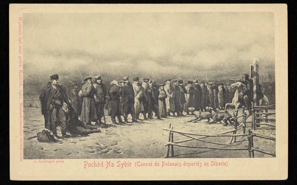 Artur Grottger, „Pochód na Sybir” (1867) – dzieło znajduje się w kolekcji Muzeum Narodowego w Poznan