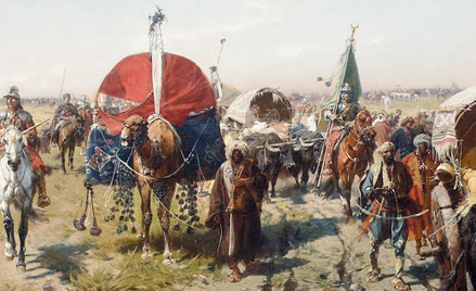 Józef Brandt „Pochód z łupami – powrót z wyprawy wiedeńskiej” (olej na płótnie)