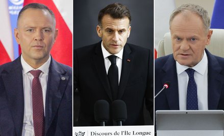 Karol Nawrocki, Emmanuel Macron i Donald Tusk